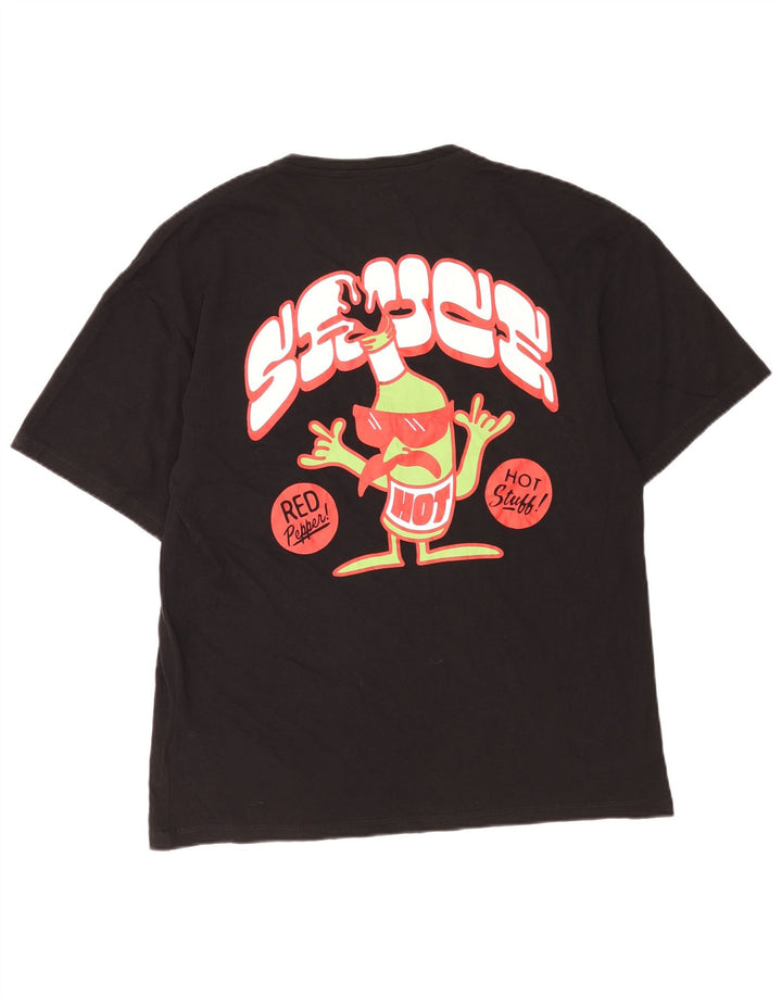 Męski T-shirt z grafiką Jack & Jones, duży, czarny