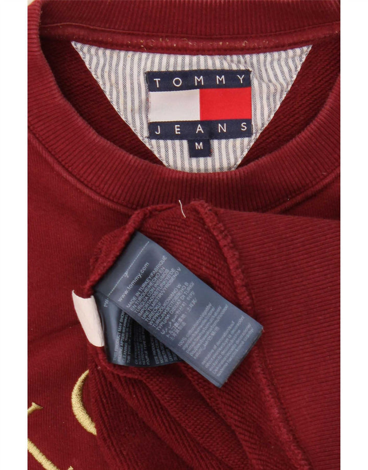 Męska bluza z grafiką Tommy Hilfiger, średnia, bordowa bawełna