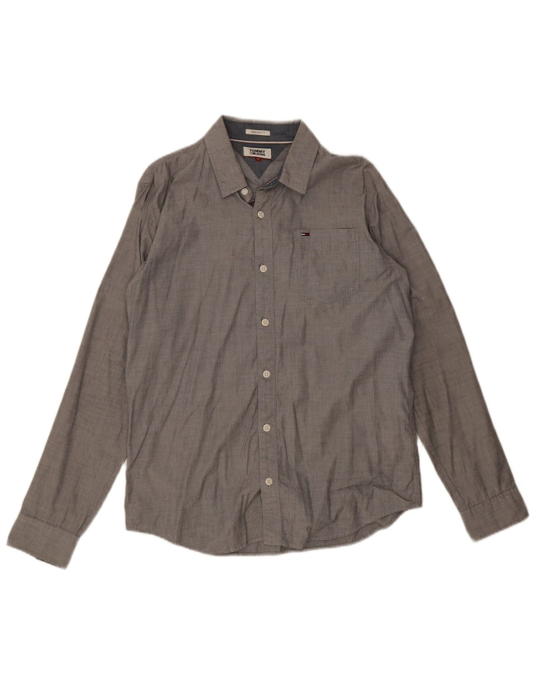 Koszula męska Tommy Hilfiger o regularnym kroju, średnioszara, bawełniana