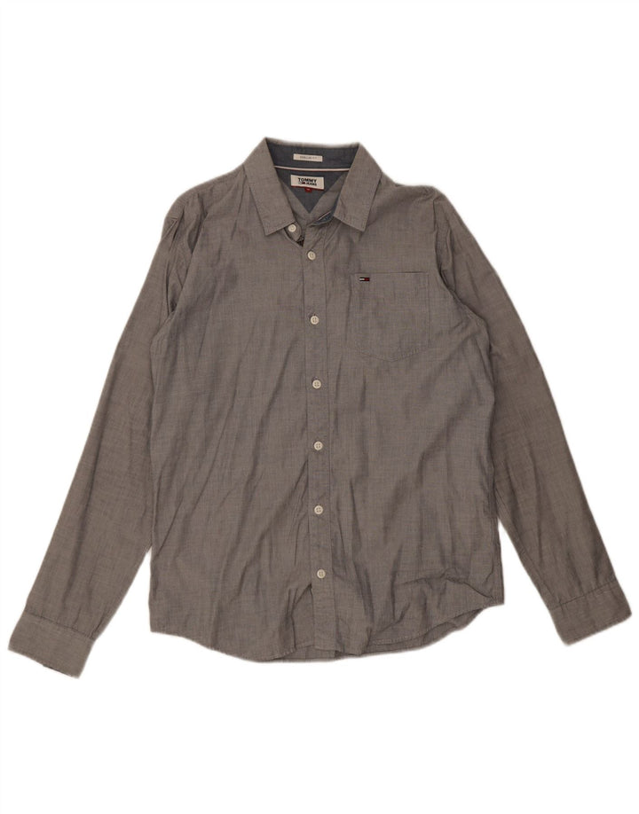 Koszula męska Tommy Hilfiger o regularnym kroju, średnioszara, bawełniana