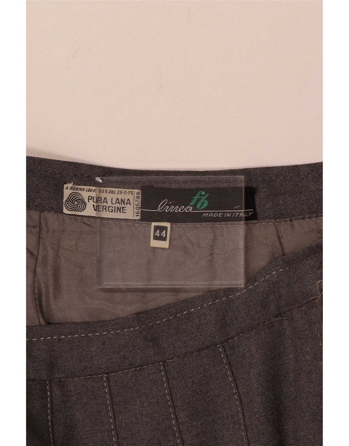 Vintage damska plisowana spódnica IT 44 Medium W28 Szara wełna