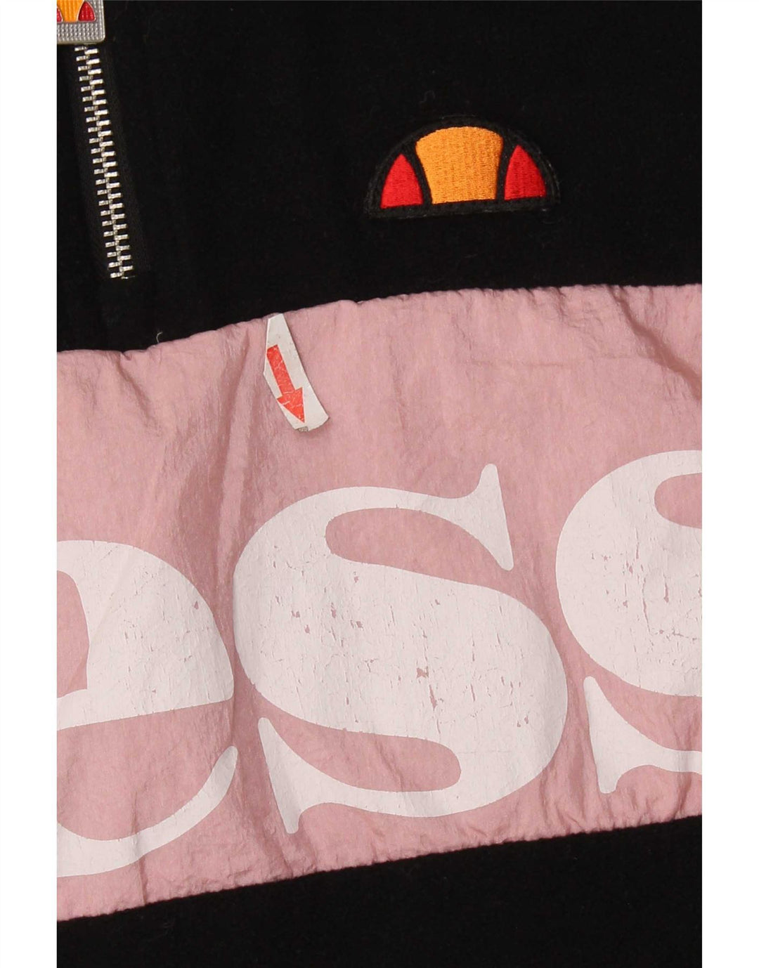 Damski sweter polarowy Ellesse Oversize Graphic UK 8 Small Black Colorblock