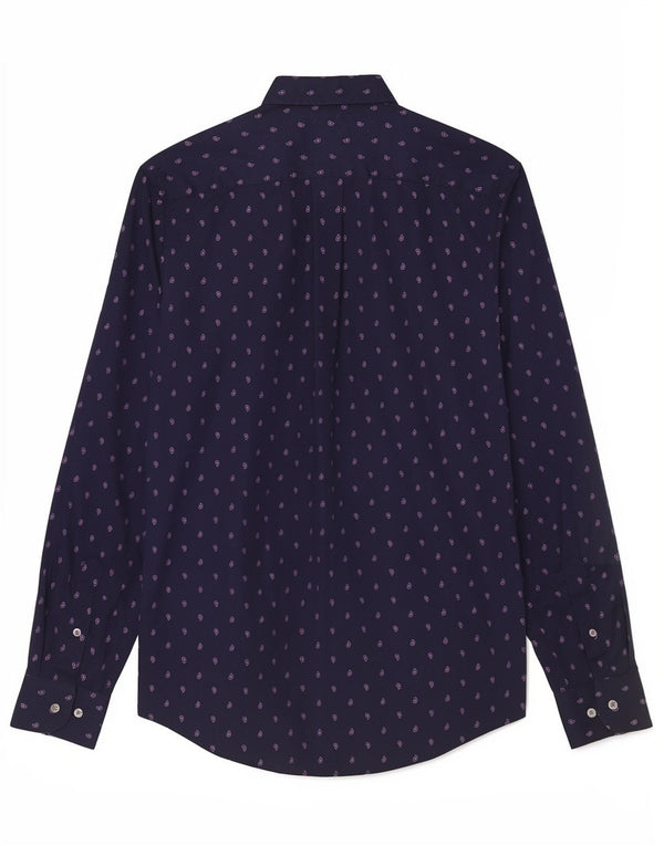 Koszula męska Tommy Hilfiger, średnia, granatowa, bawełniana paisley