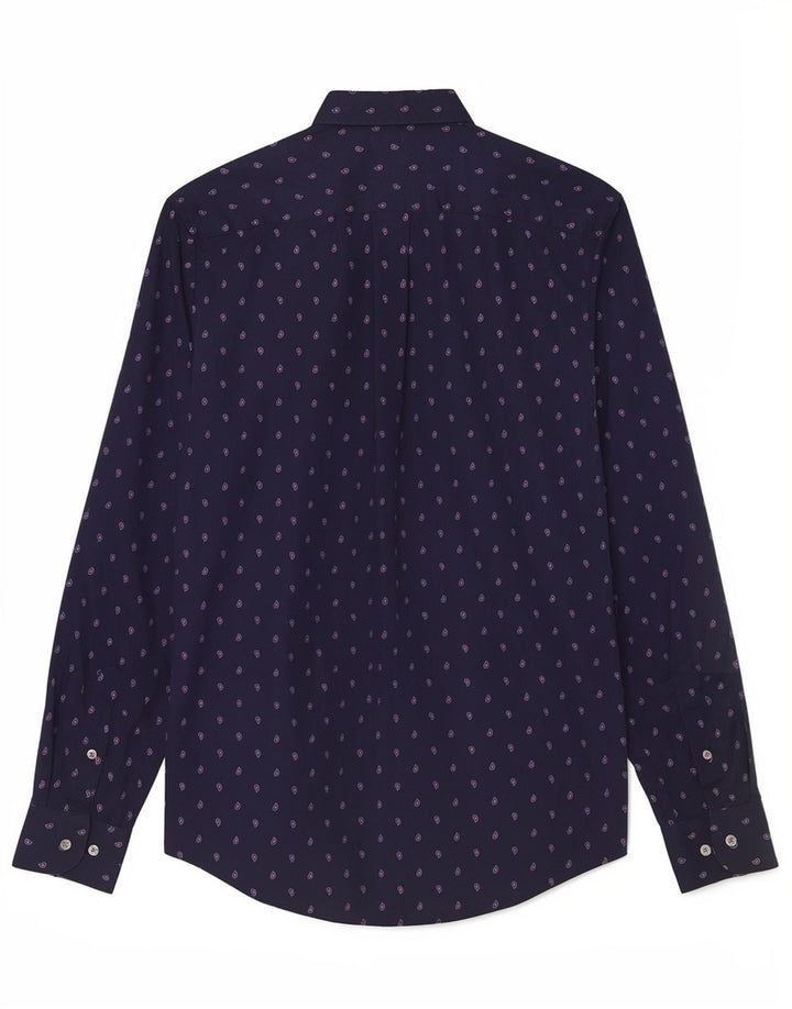 Koszula męska Tommy Hilfiger, średnia, granatowa, bawełniana paisley