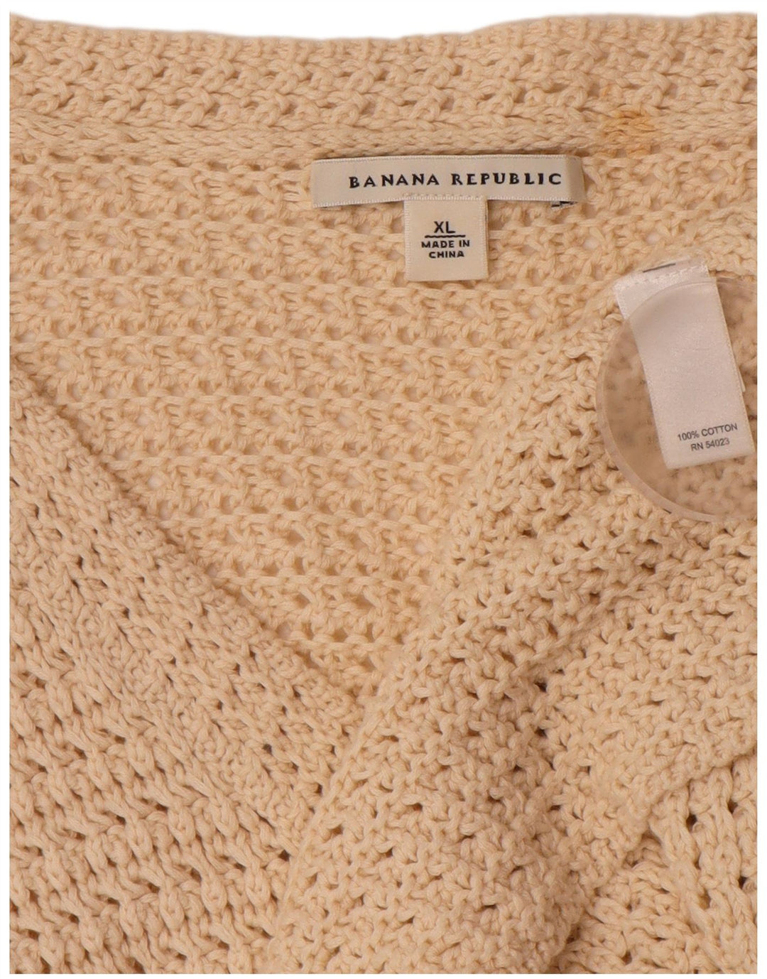 Sweter damski BANANA REPUBLIC UK 18 XL, beżowy, bawełniany