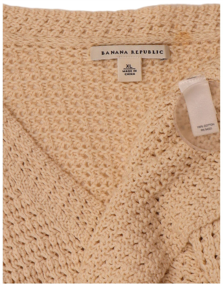 Sweter damski BANANA REPUBLIC UK 18 XL, beżowy, bawełniany