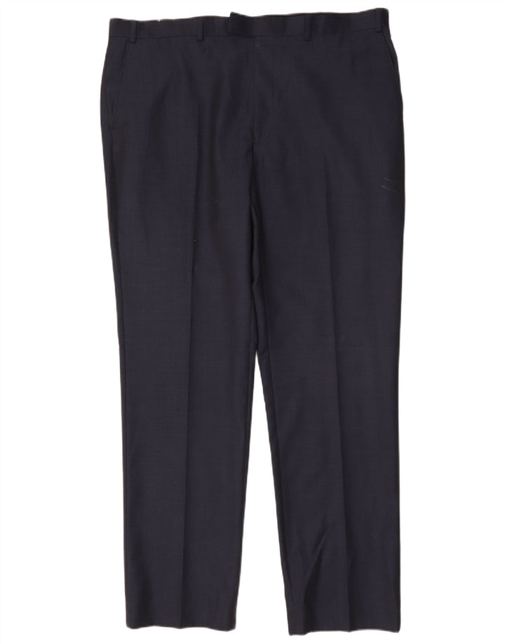 Męskie spodnie garniturowe Marks & Spencer Autograph Straight W40 L33 Granatowe