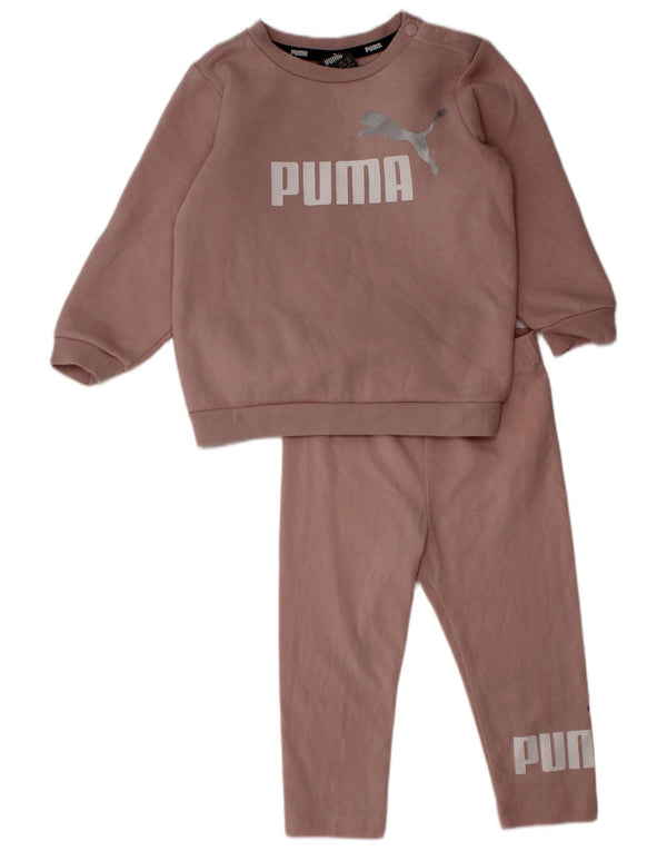 Dres dla dziewczynki Puma z grafiką, pełny, 9-12 miesięcy, różowy, bawełniany
