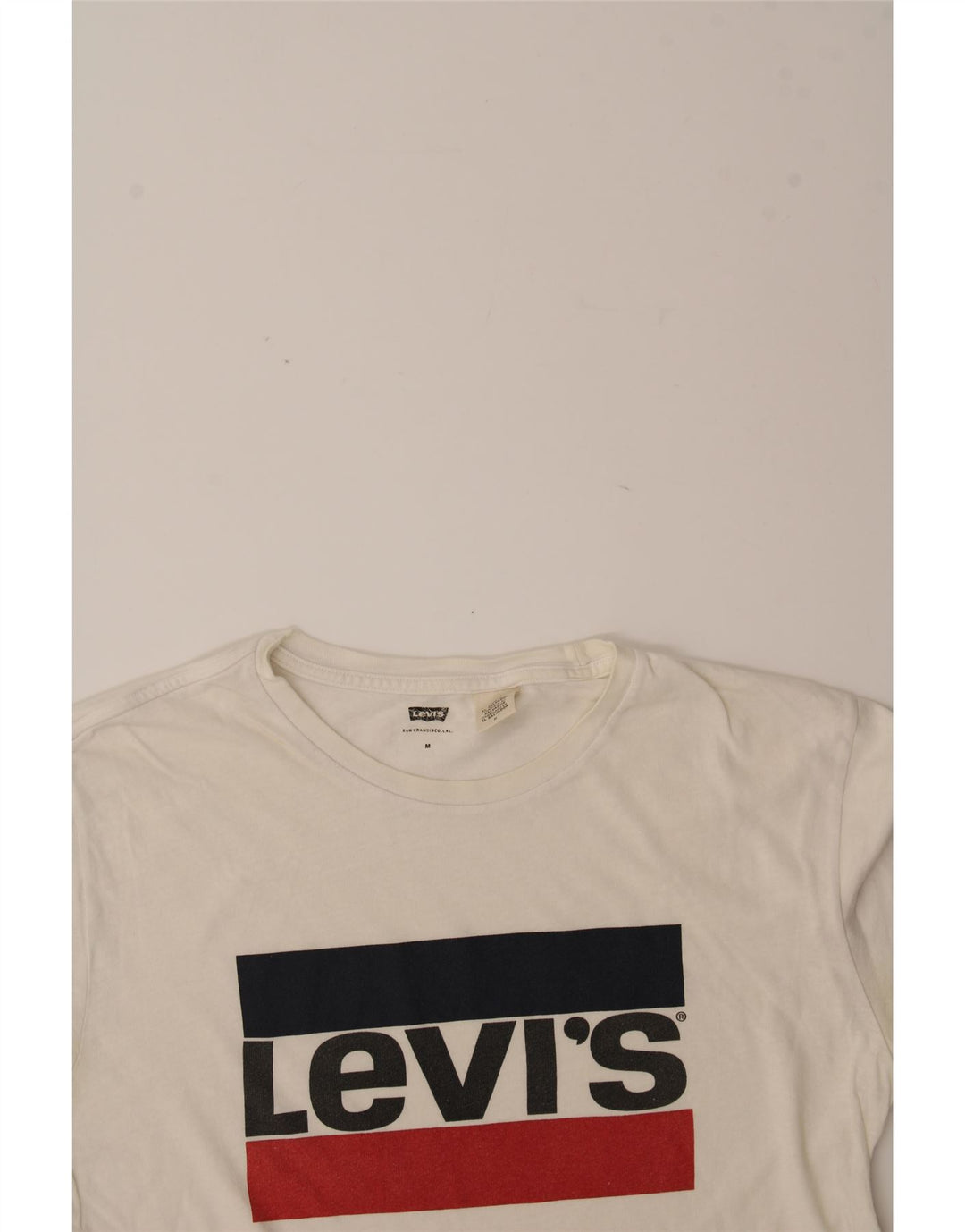 LEVI'S Womens Graphic T-Shirt Top UK 14 Medium White Cotton Vintage Levi's and Second-Hand Levi's from Messina Hembry 