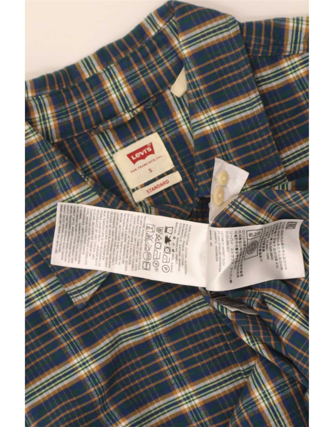 Koszula męska Levi's Standard, mała, granatowa, bawełniana w kratkę