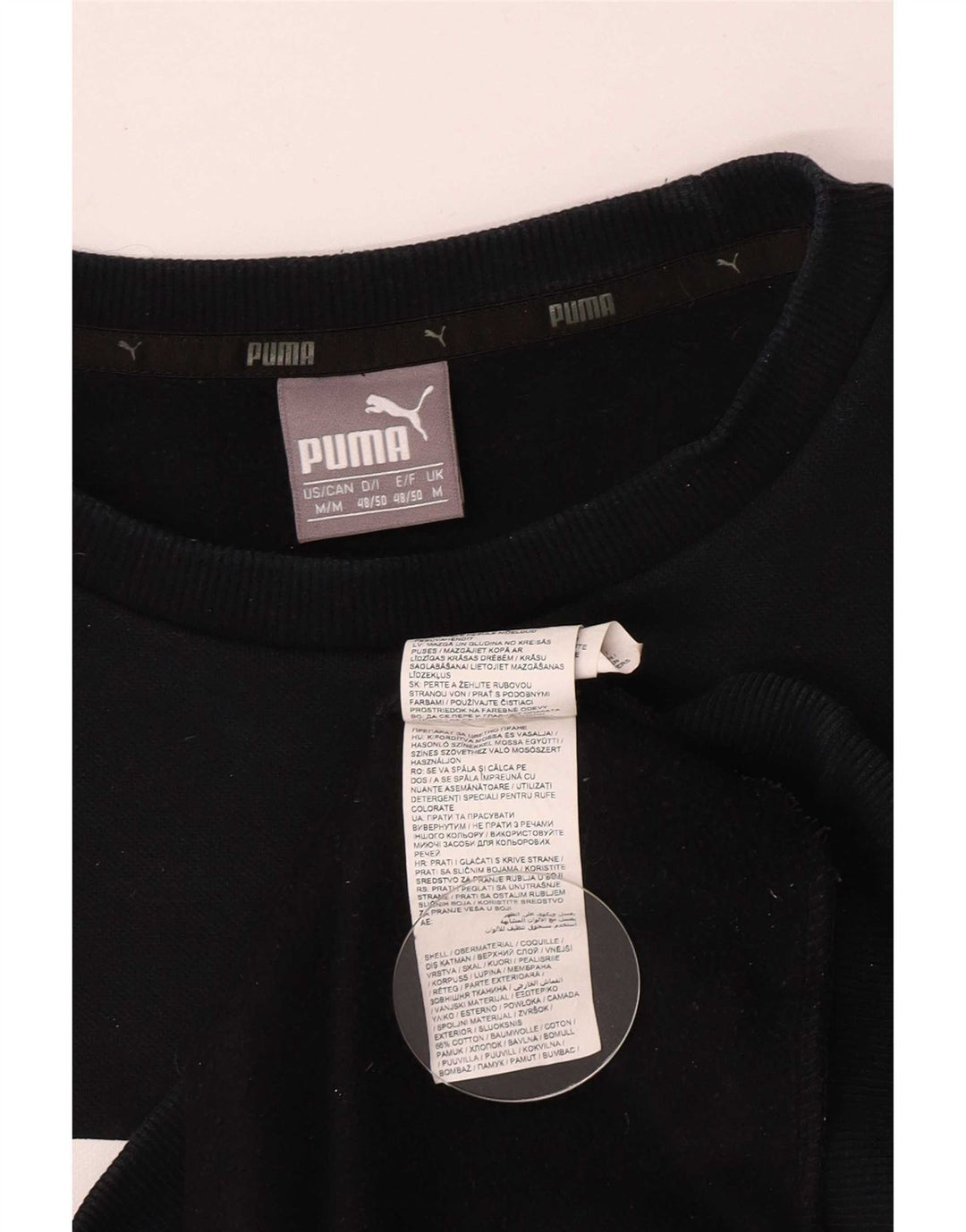 Męska bluza z grafiką Puma, średnia czarna, bawełniana