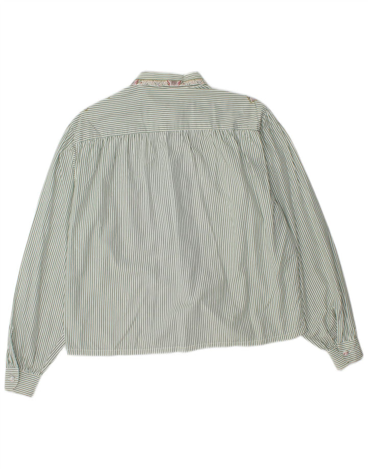 Koszula damska VINTAGE UK 18 XL w zielone prążki