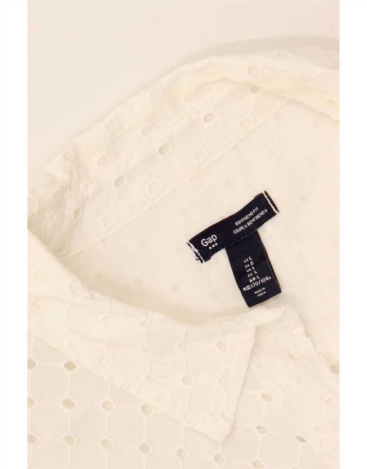 GAP Womens Boyfriend Fit Shirt UK 16 Large White Vintage Gap and Second-Hand Gap from Messina Hembry 