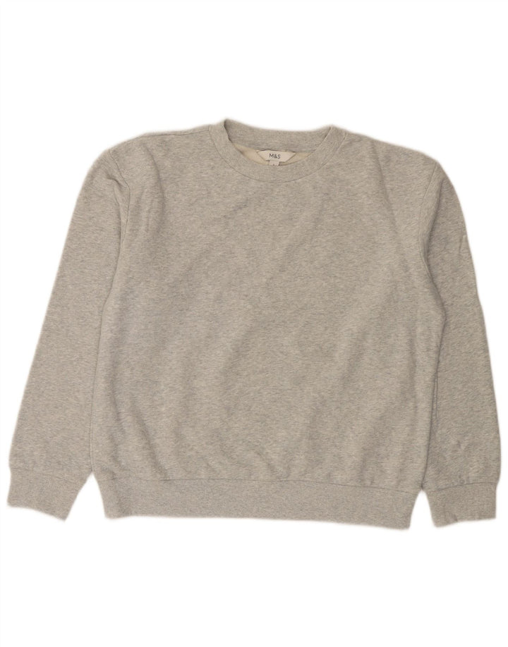 Marks & Spencer Męska bluza dresowa, mała, szara, bawełniana