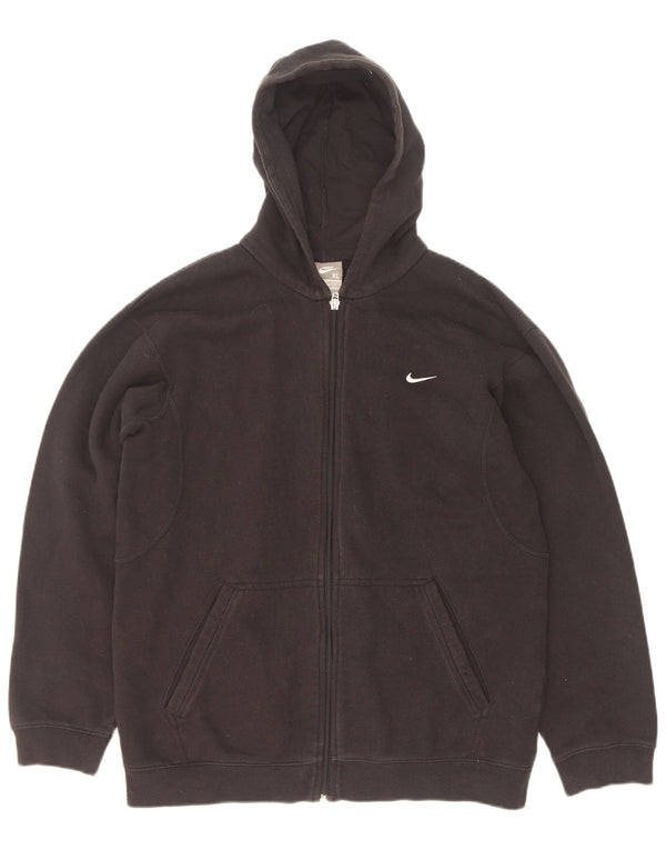 Chłopięcy sweter z kapturem i zamkiem Nike, 13-14 lat, XL, czarna bawełna