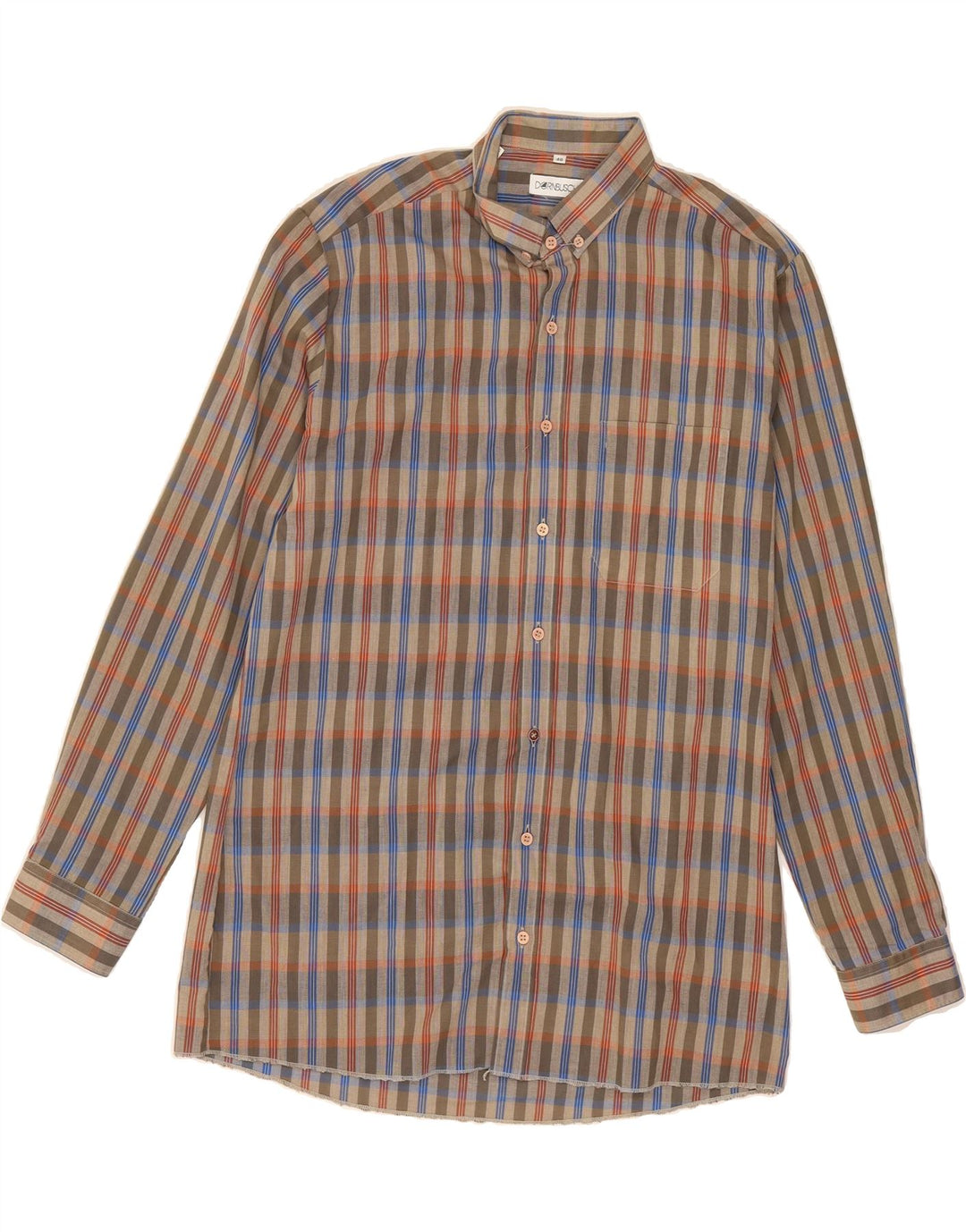 DORNBUSCH Mens Shirt Size 40 Medium Brown Check Cotton Vintage Dornbusch and Second-Hand Dornbusch from Messina Hembry 