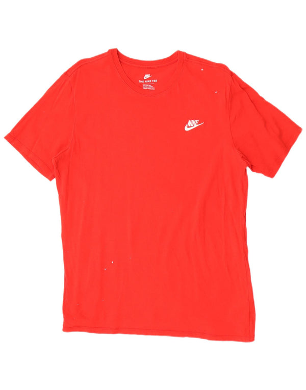 Męski T-shirt Nike o sportowym kroju, duży, czerwony, bawełniany