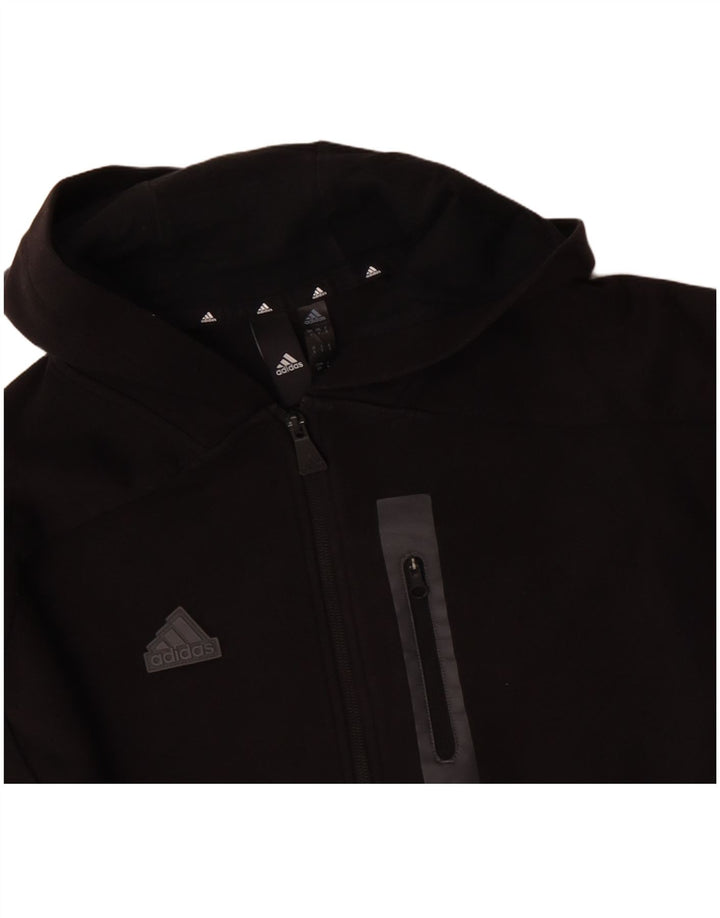 Męski sweter z kapturem i zamkiem ADIDAS, mały, czarny