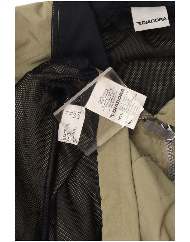 Męska kurtka przeciwdeszczowa DIADORA z kapturem i luźnym krojem, UK 38, średni khaki, poliamid