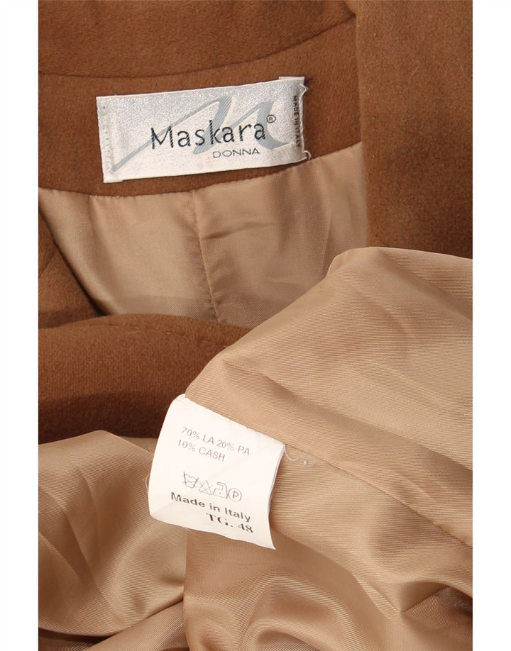 Płaszcz damski w stylu vintage IT 48 XL Brązowa wełna