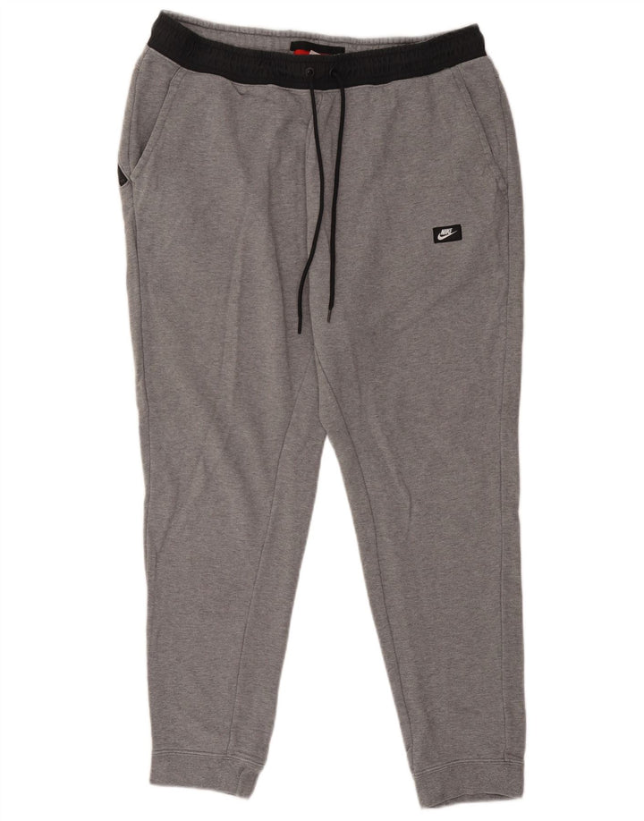 Męskie spodnie dresowe Nike XL, szare, bawełniane z blokami kolorów