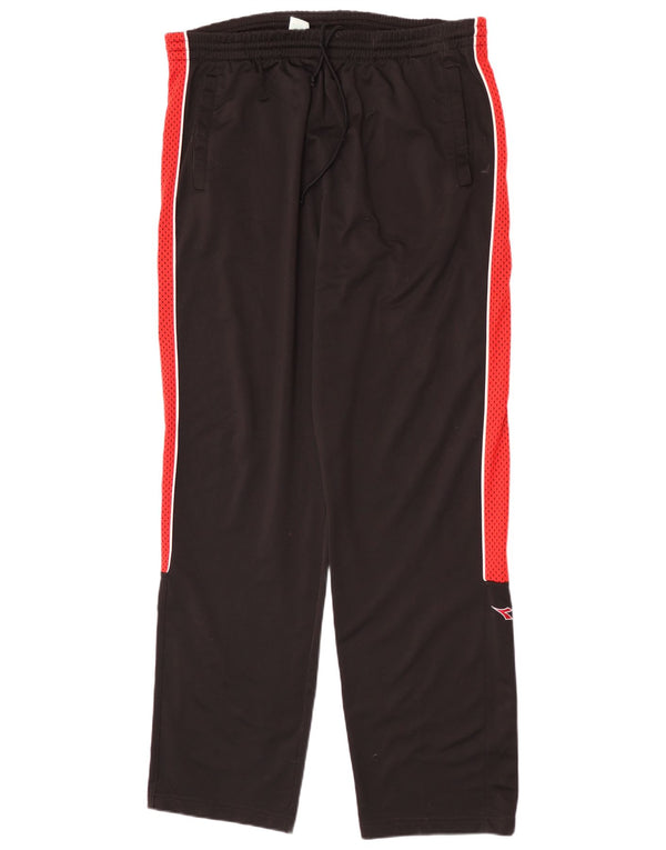 Męskie spodnie dresowe Diadora UK 44 XL, czarny poliester z blokami kolorów