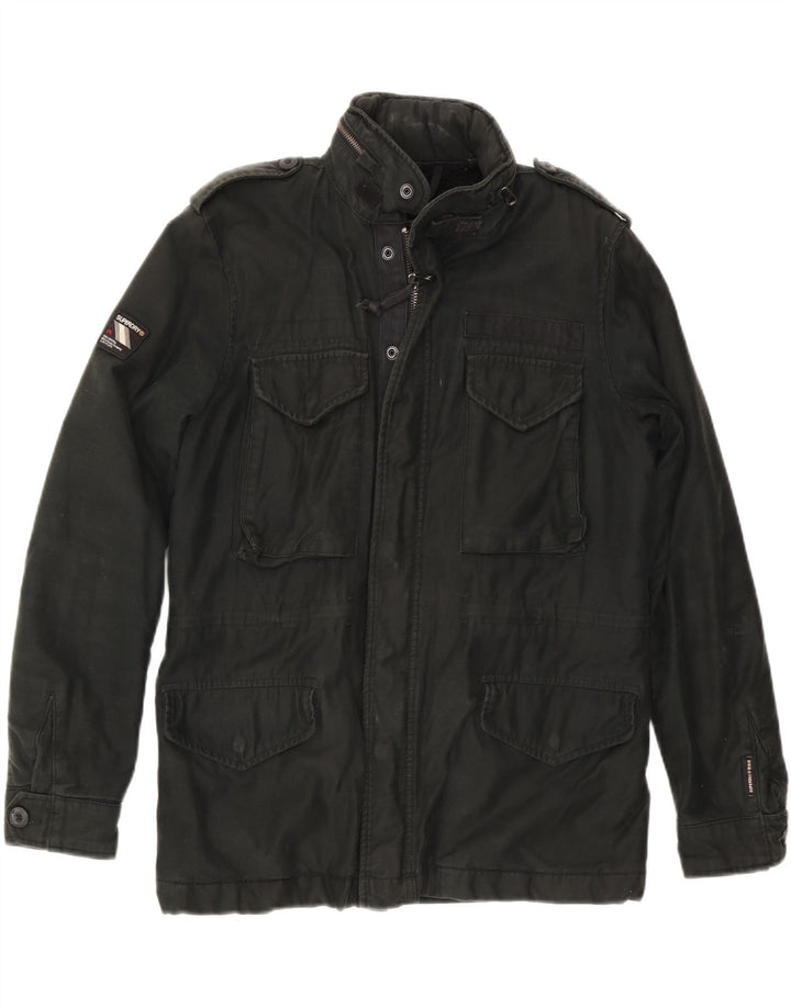 Męska kurtka wojskowa z kapturem Superdry UK 36, mała czarna