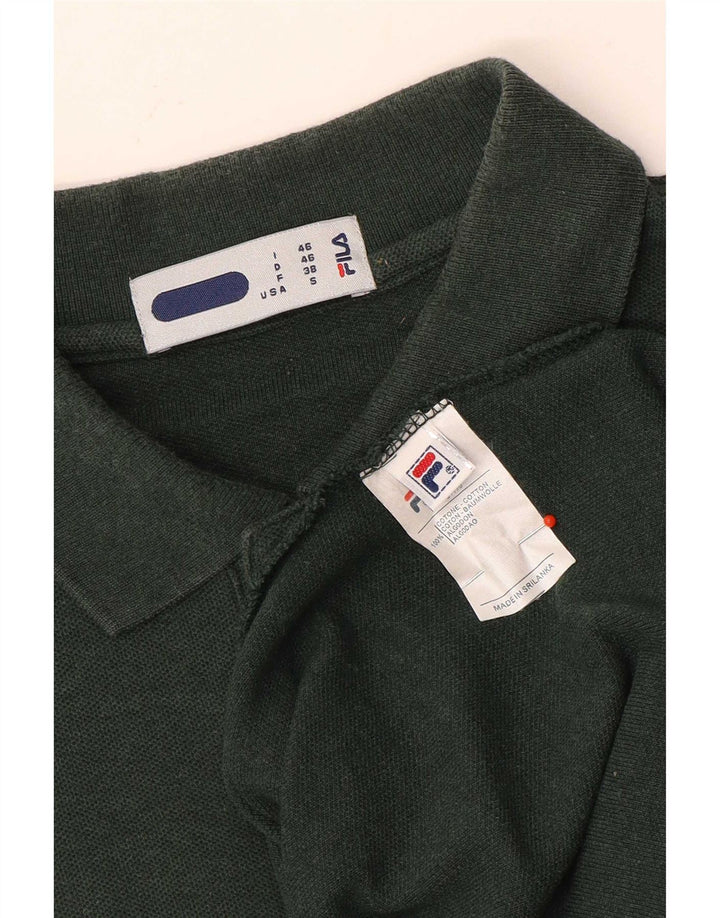 Męska koszulka polo Fila, mała, zielona, bawełniana