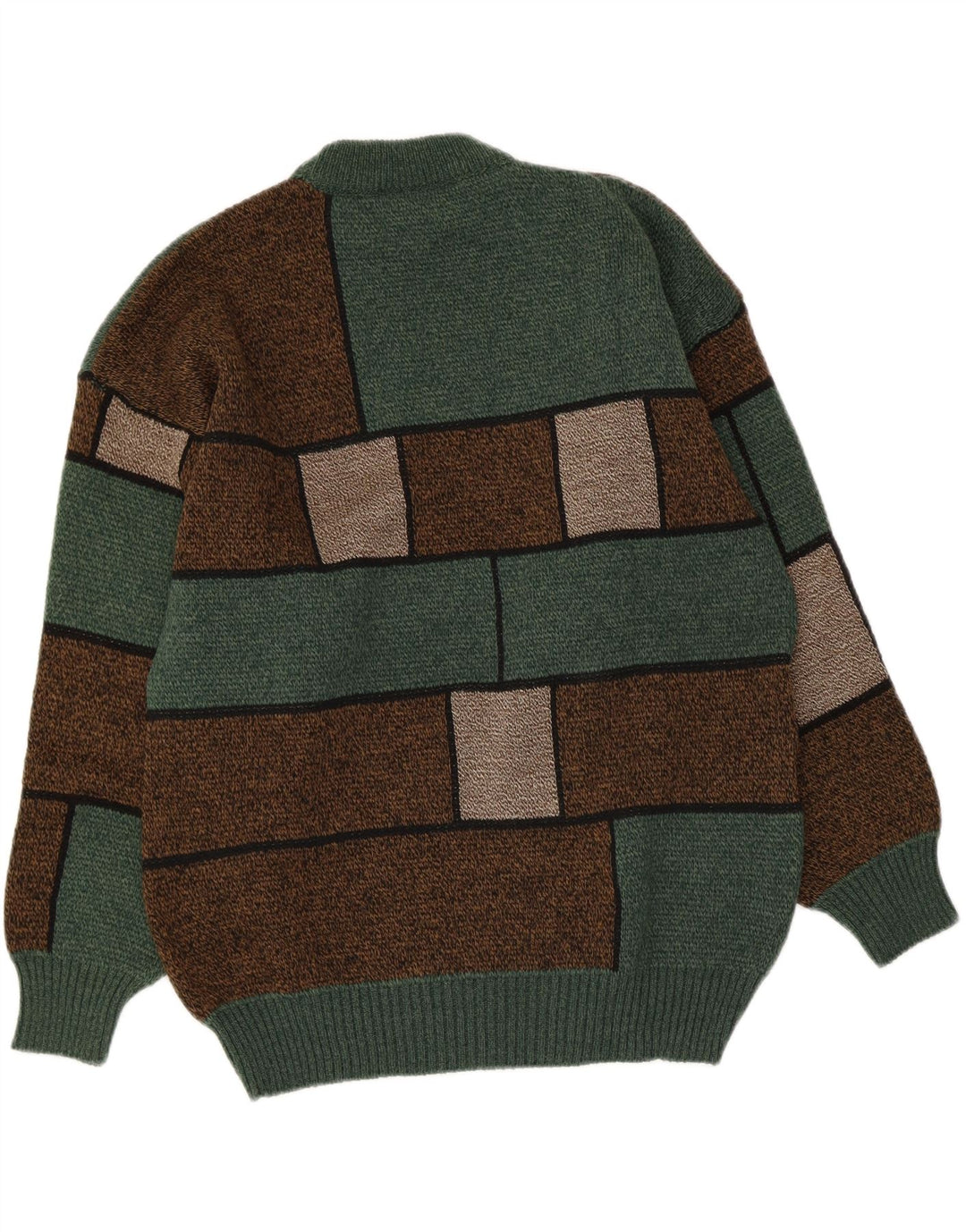 Męski sweter z golfem w stylu vintage, w kolorze średniej zieleni