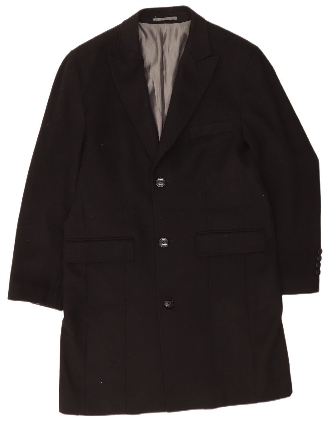 Płaszcz męski Pierre Cardin o regularnym kroju UK 42 XL, czarny, wełniany, klasyczny