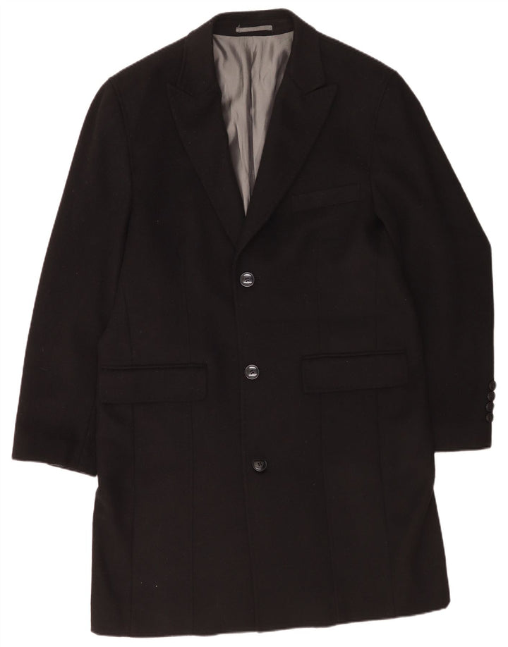 Płaszcz męski Pierre Cardin o regularnym kroju UK 42 XL, czarny, wełniany, klasyczny