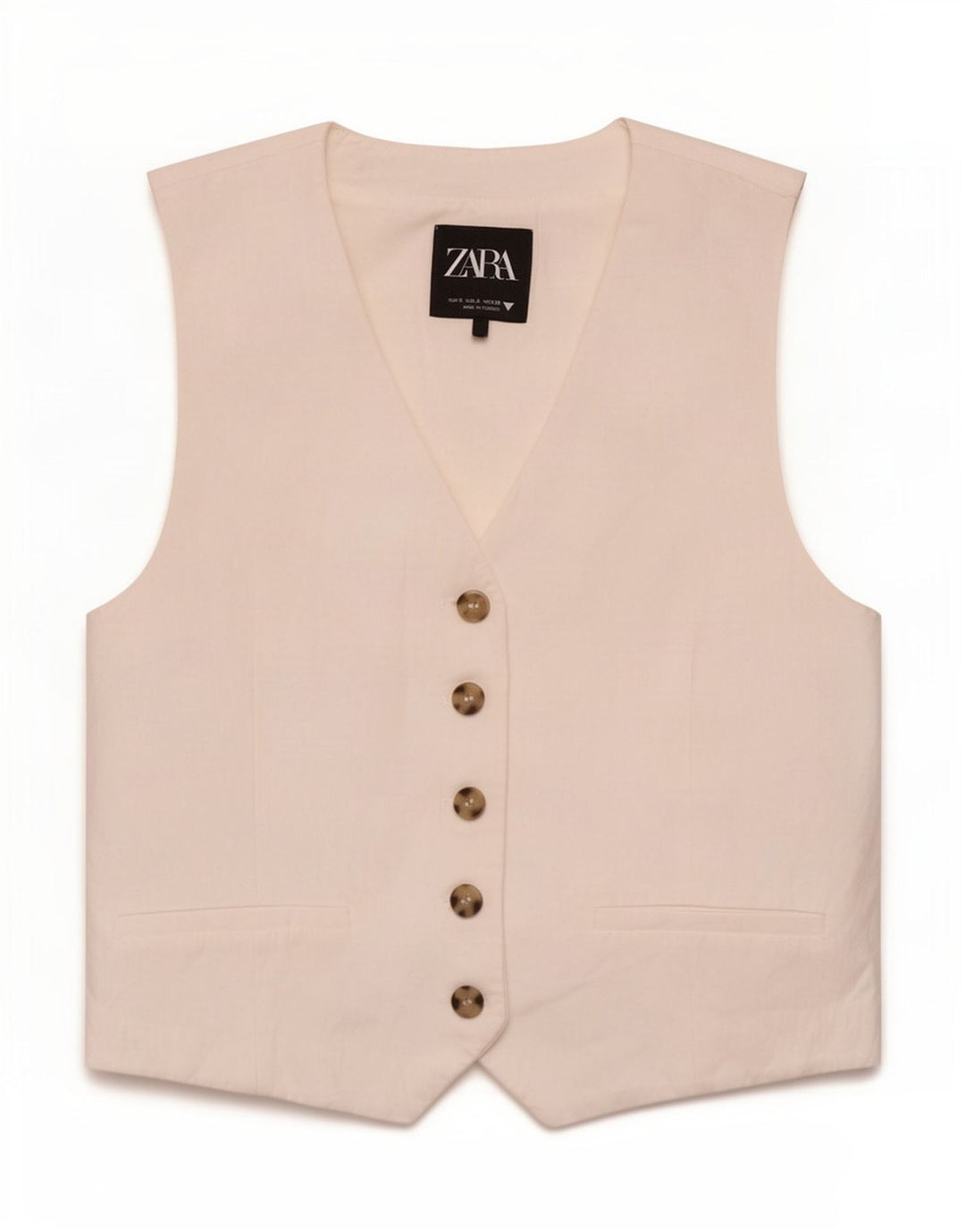 Kamizelka damska Zara UK 10 Small Biała Wiskoza