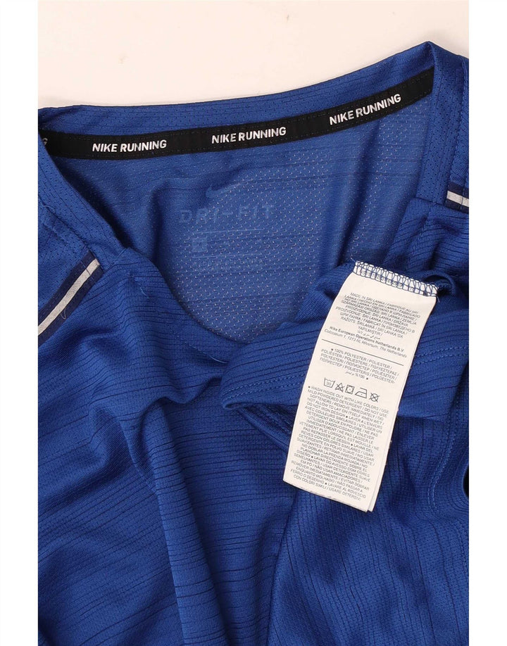 Męska koszulka Nike Dri Fit z poliestru w średnie niebieskie paski