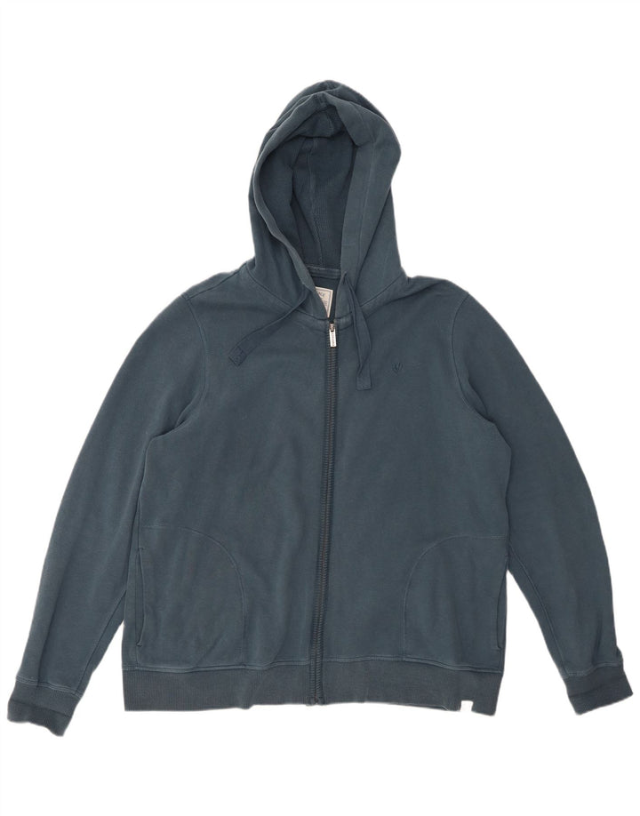 Męski sweter z kapturem i zamkiem błyskawicznym Fat Face, duży, zielony, bawełniany