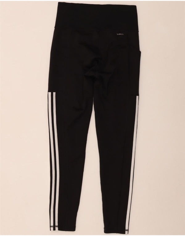 Damskie legginsy Adidas Climalite UK 8/10, małe, czarne, poliestrowe