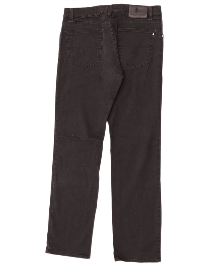 Męskie proste dżinsy Pierre Cardin W35 L34 Czarne bawełniane