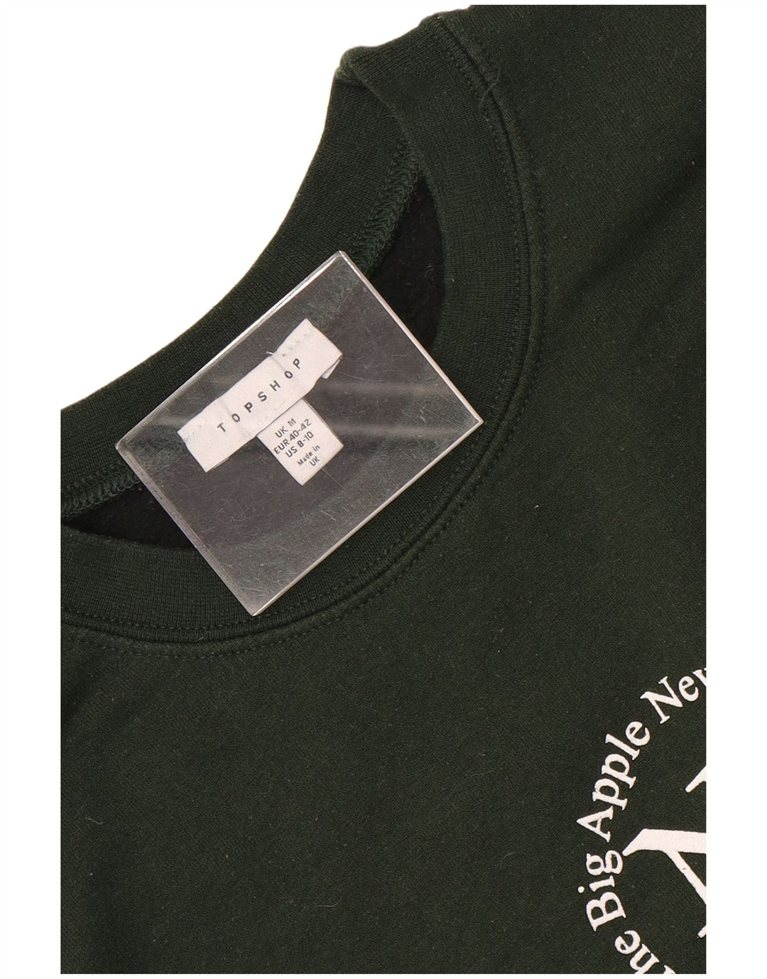 Damski sweter graficzny Topshop UK 14, średni zielony