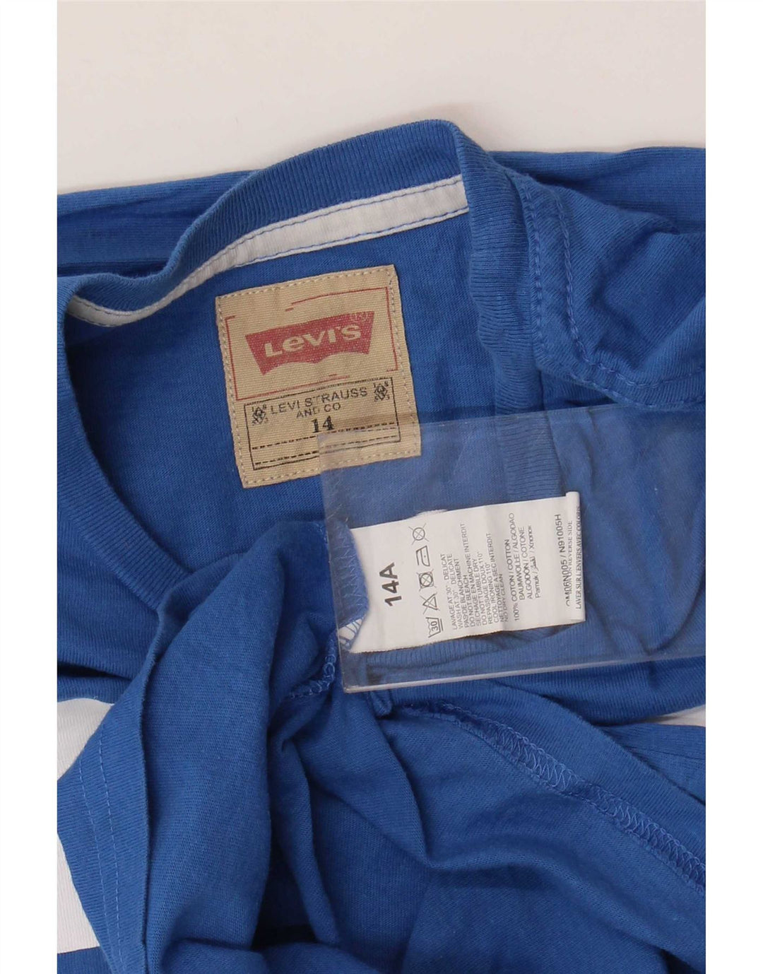 Chłopięcy top z grafiką Levi's z długim rękawem, 13-14 lat, niebieska bawełna
