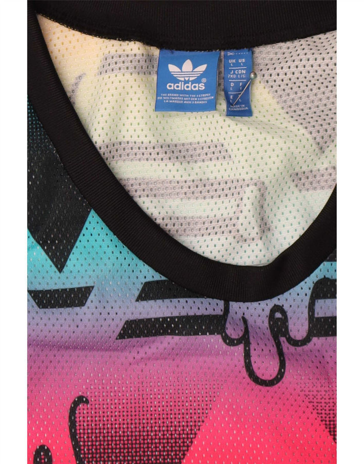 Adidas Męska kamizelka z abstrakcyjnym wzorem, duża, wielobarwna, poliester