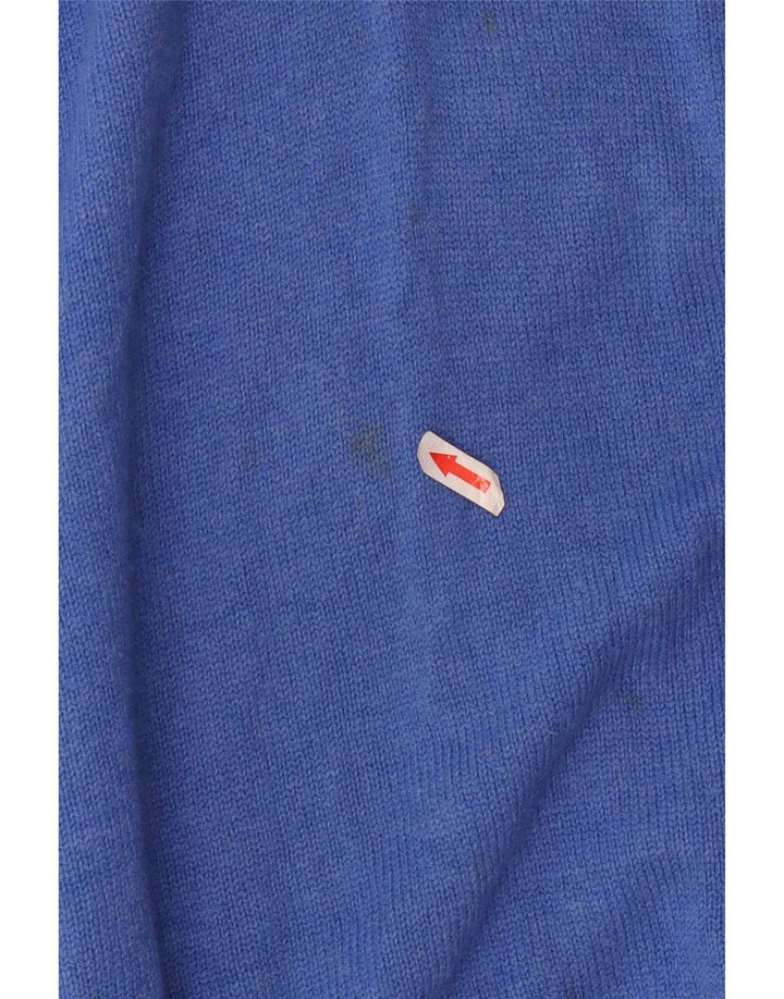 Męski sweter z zamkiem błyskawicznym Fred Perry, średnioniebieska wełna