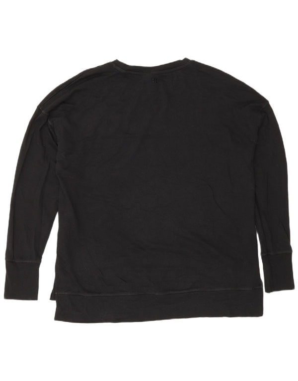 Sweaty Betty Damska bluza oversize UK 14, średnia czarna bawełna