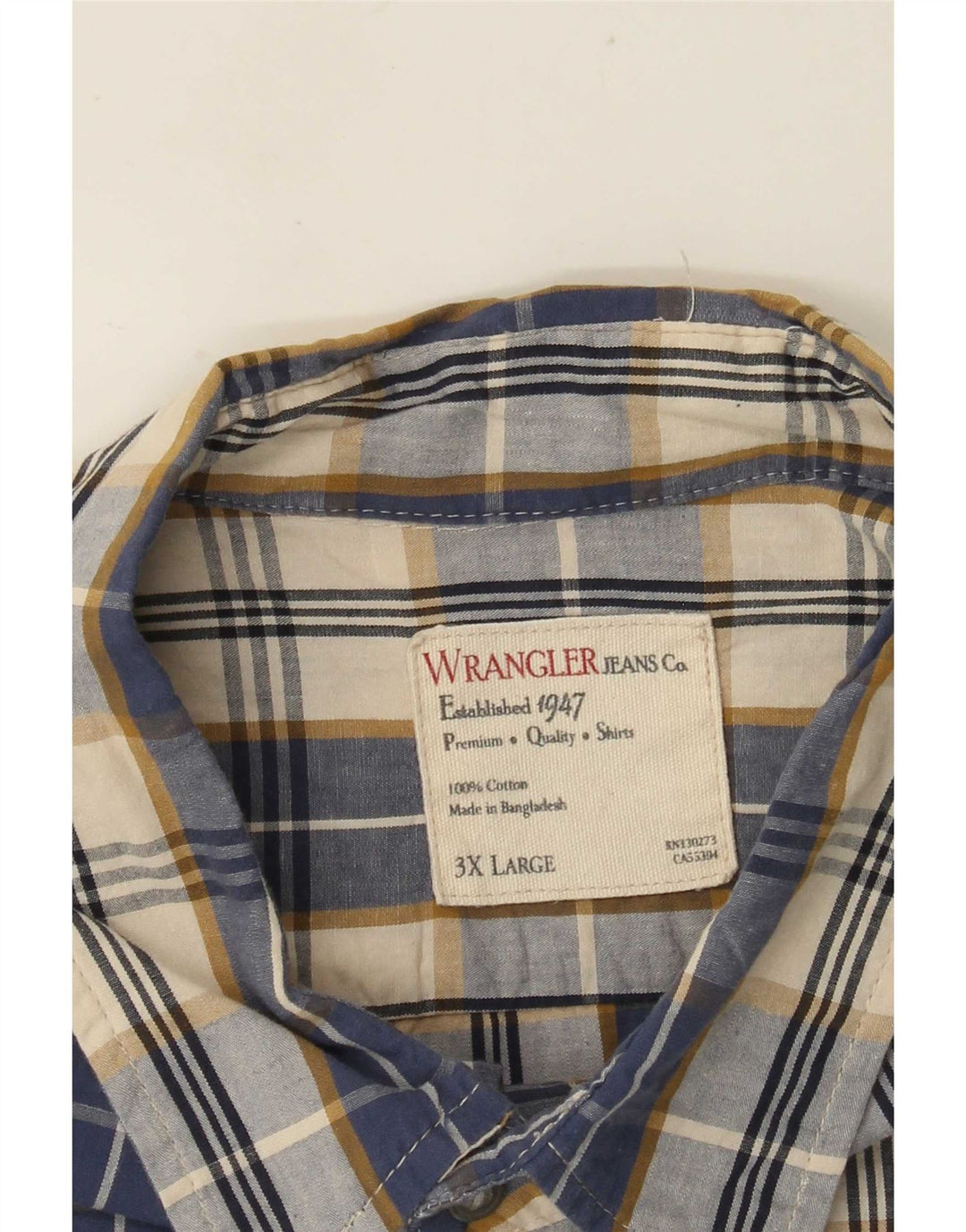 Koszula męska Wrangler 3XL, bawełniana, granatowa w kratkę