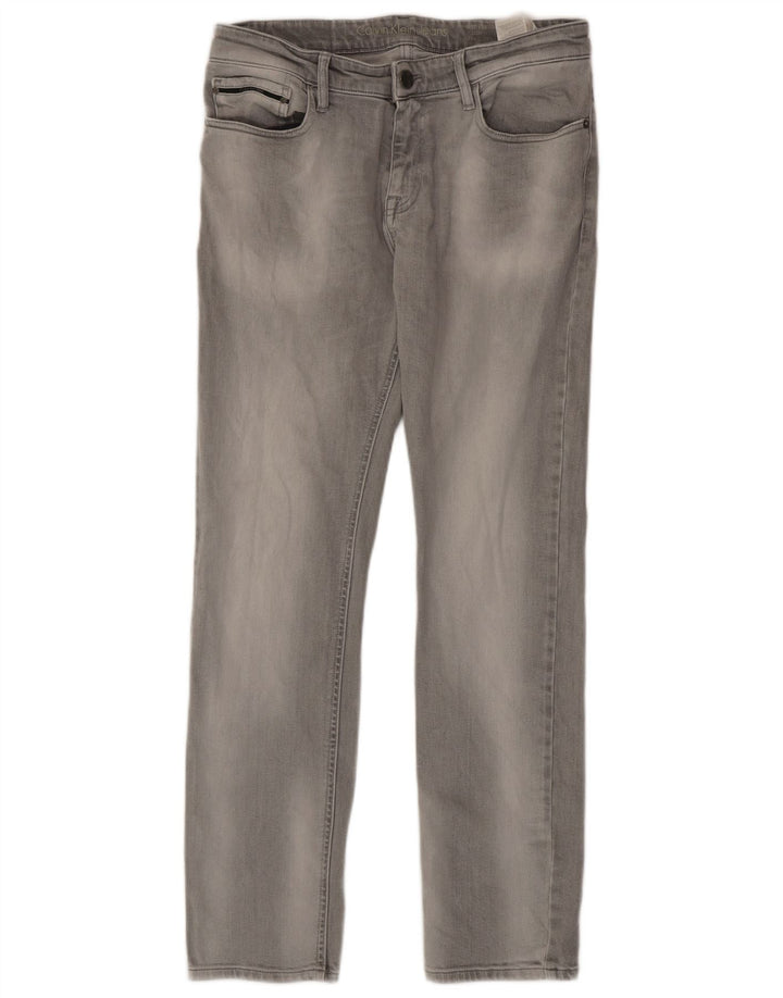 Męskie jeansy Calvin Klein W32 L32 Szara bawełna