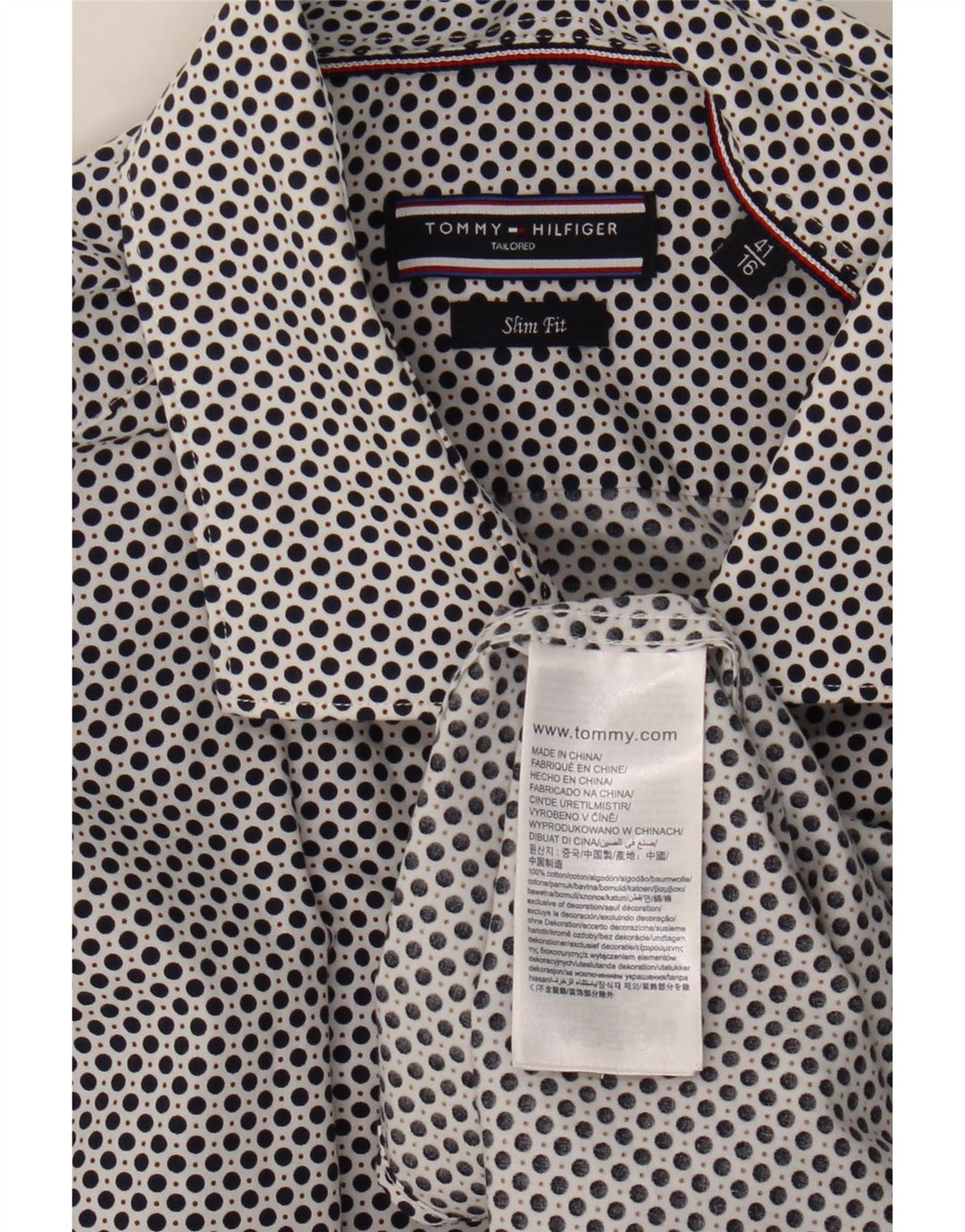 Koszula męska Tommy Hilfiger rozmiar 41 16, duża, granatowa w cętki