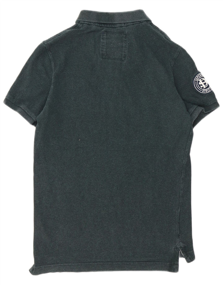 Męska koszulka polo Superdry z grafiką, średnia zielona bawełna