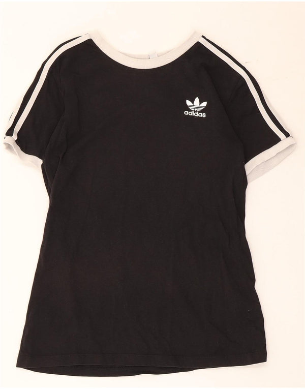 Damska koszulka Adidas Top UK 12 Średnia czarna bawełna z blokami kolorów