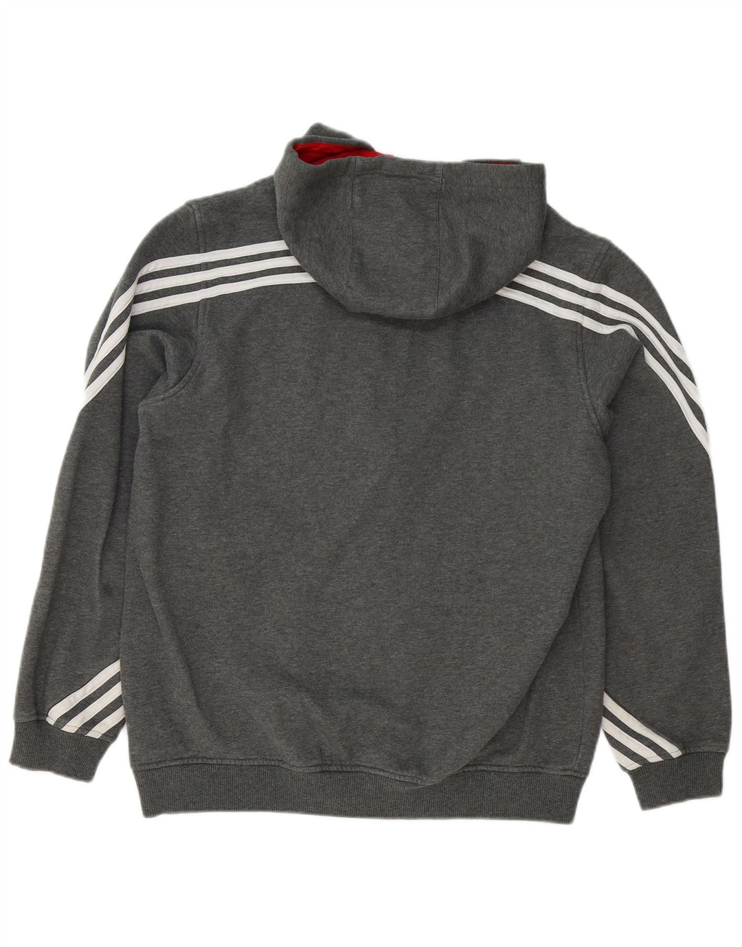 Adidas Męski sweter z kapturem i zamkiem błyskawicznym, duży, szary, bawełniany