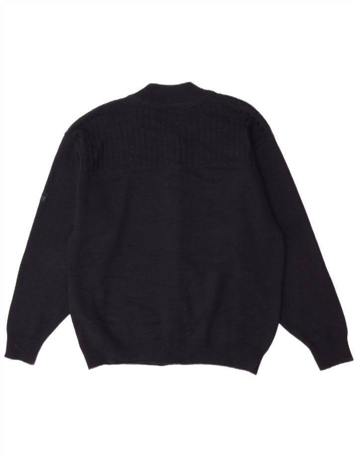 WESTBURY Męski sweter rozpinany, duży, granatowy, wełniany
