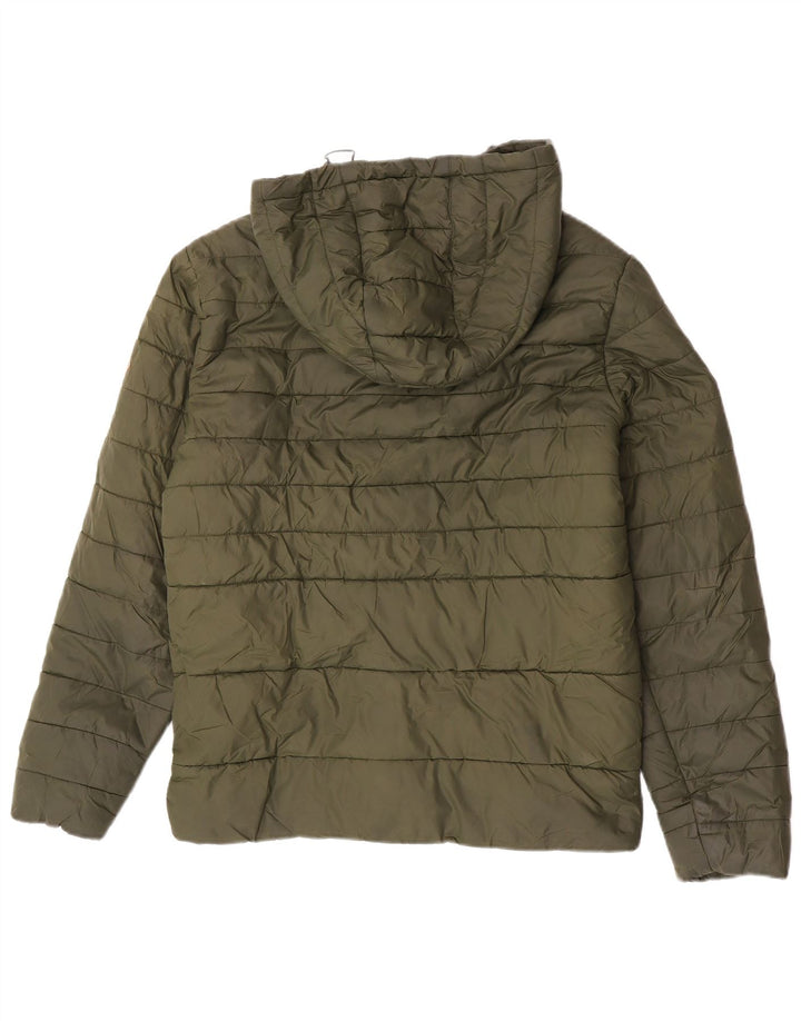 Męska ocieplana kurtka z kapturem Jack & Jones UK 36, mała nylonowa khaki