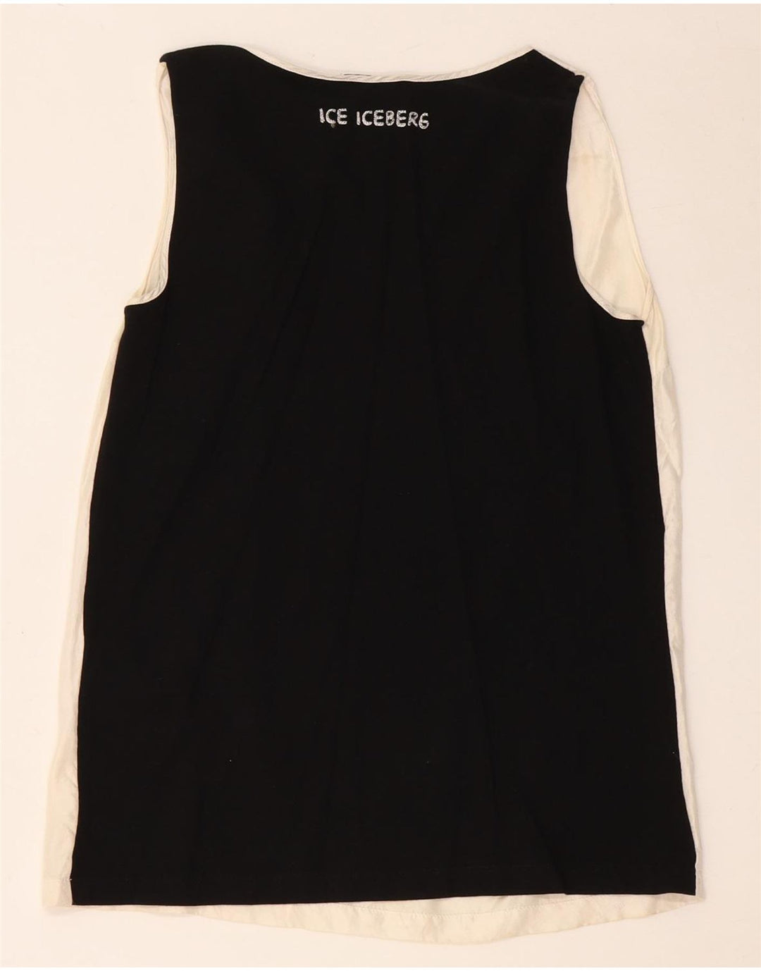 Damska bluzka z grafiką ICEBERG Top UK 8, mała, złamana biel, blok kolorów